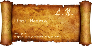 Liszy Neszta névjegykártya